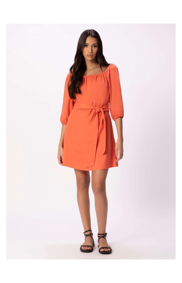 Vestido Linho Washed Plus Coral