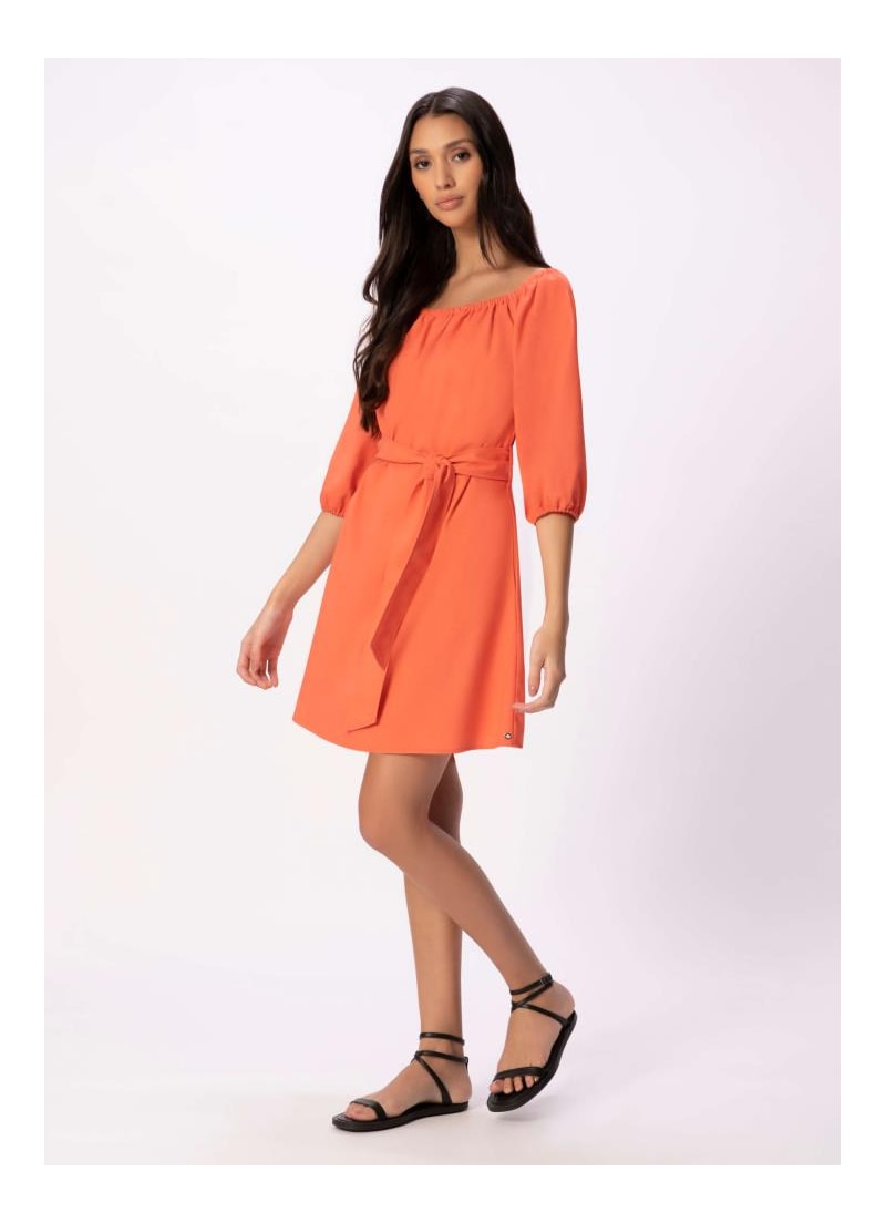 Vestido Linho Washed Plus Coral