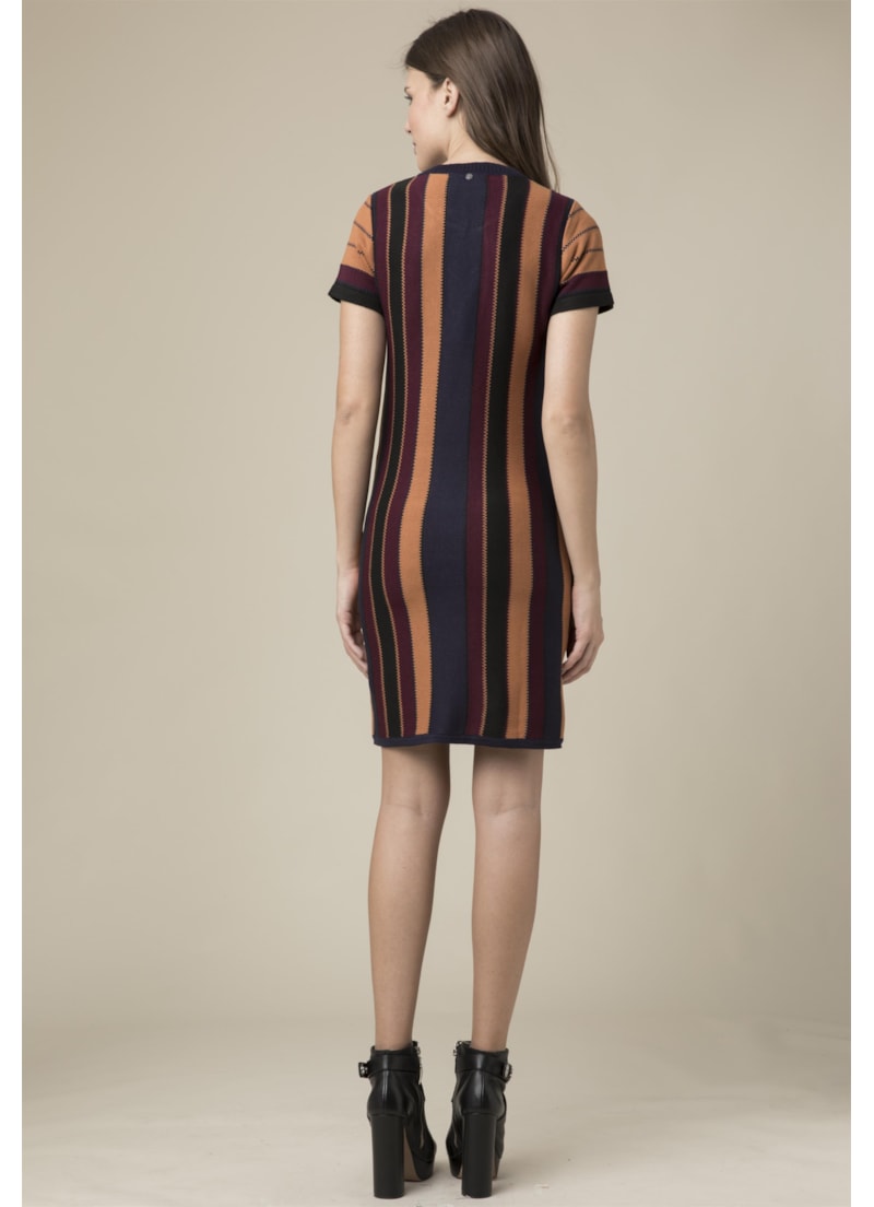 Vestido Listra Detalhe Zig Tabaco