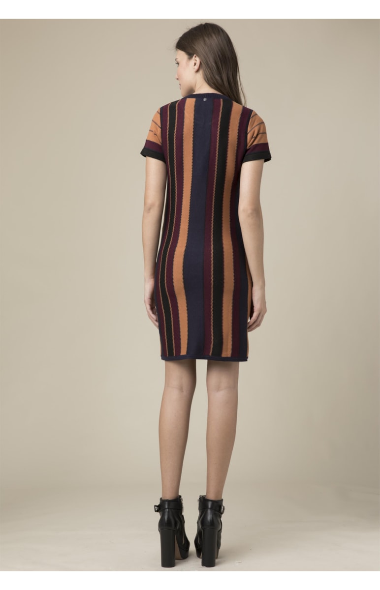 Vestido Listra Detalhe Zig Tabaco