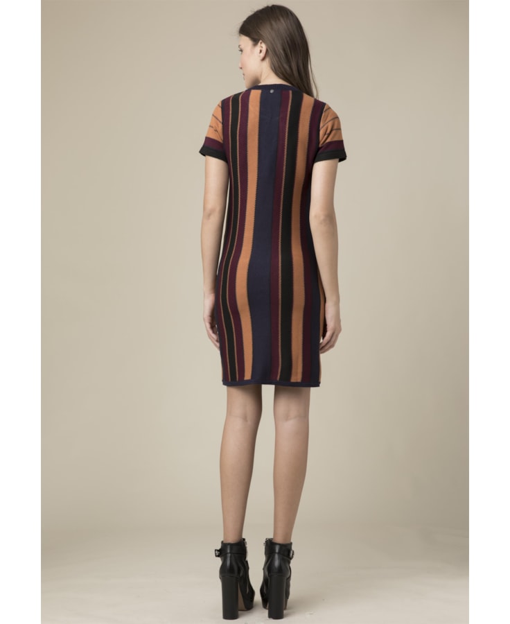 Vestido Listra Detalhe Zig Tabaco