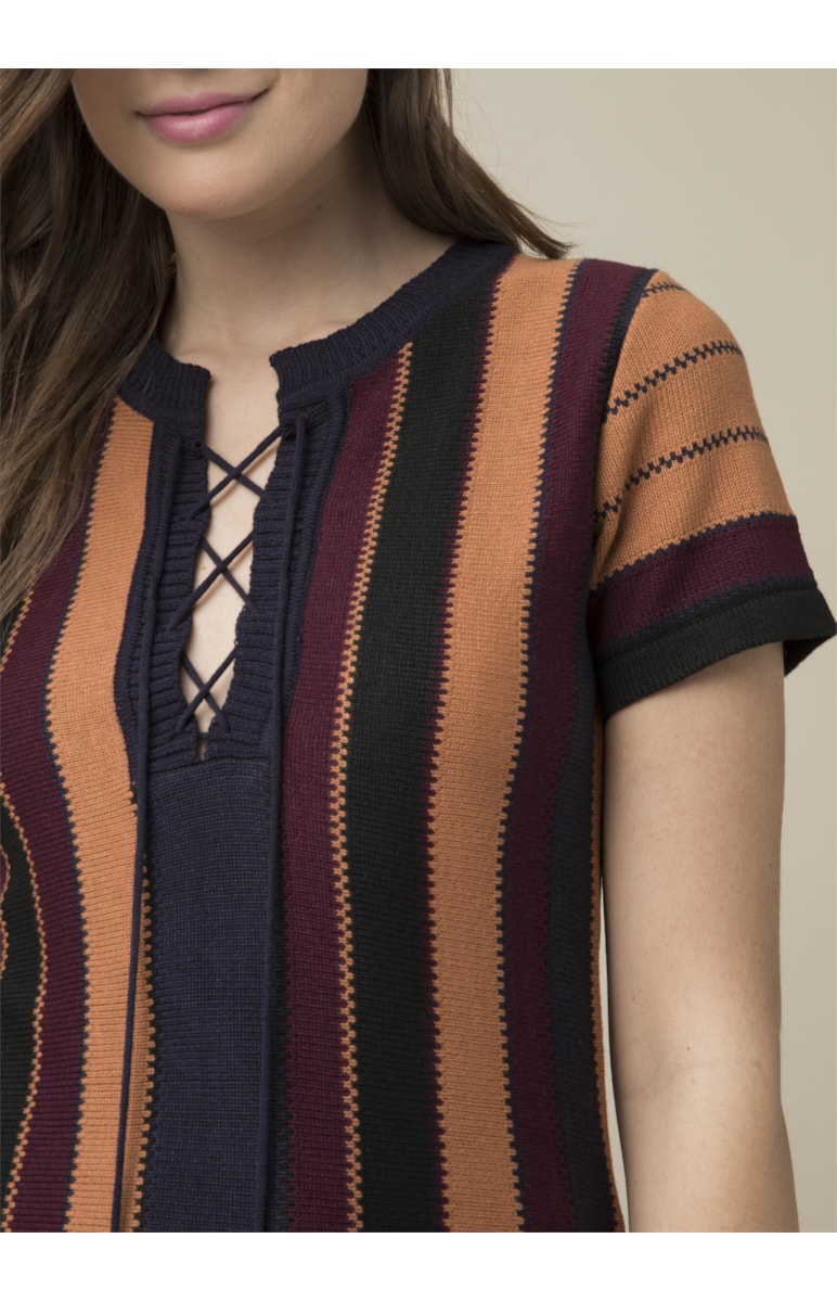 Vestido Listra Detalhe Zig Tabaco