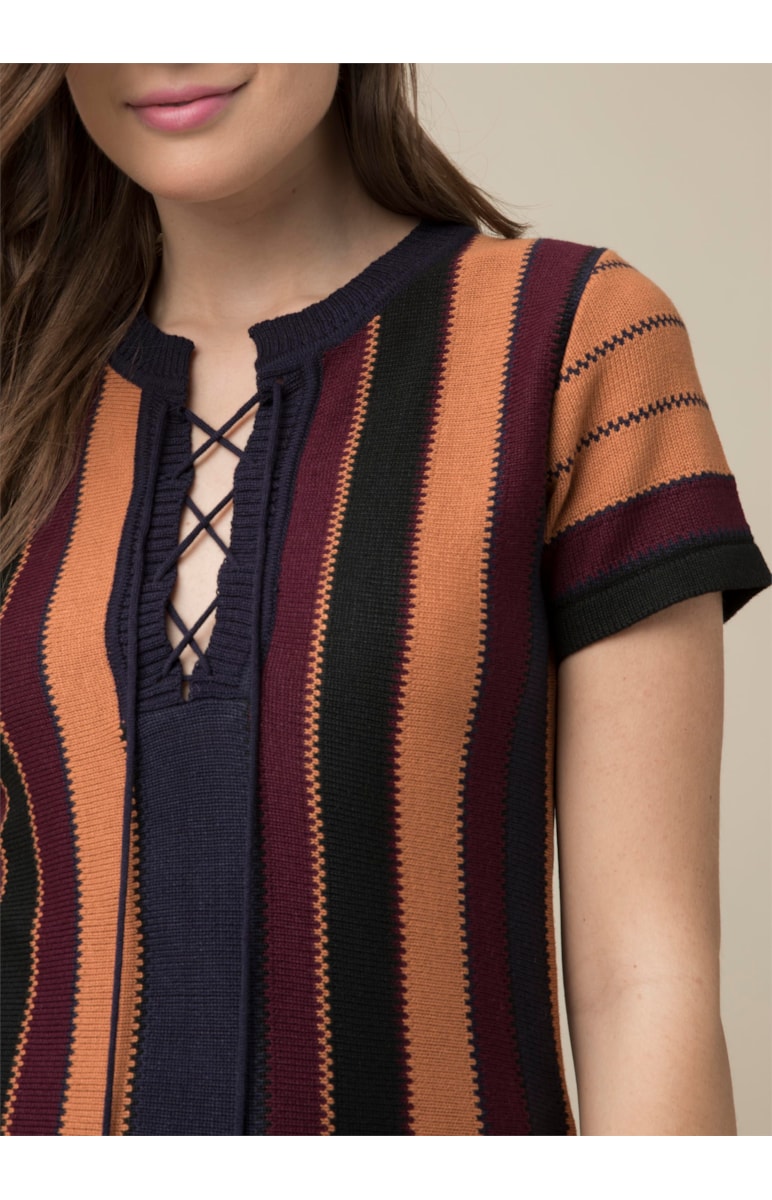 Vestido Listra Detalhe Zig Tabaco