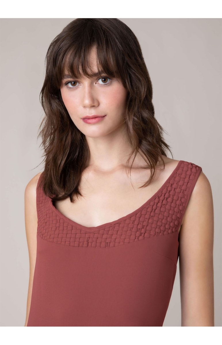 Vestido Longo Detalhe Trancado Charuto