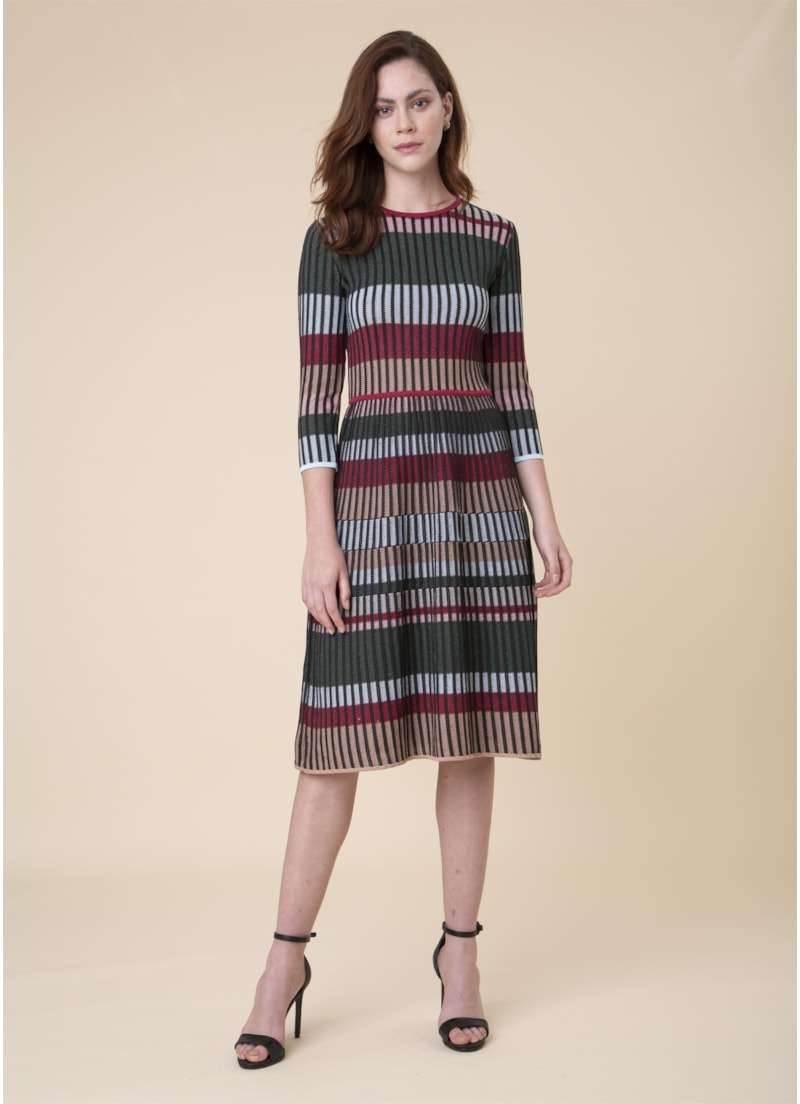 Vestido Longo Faixas Vinho
