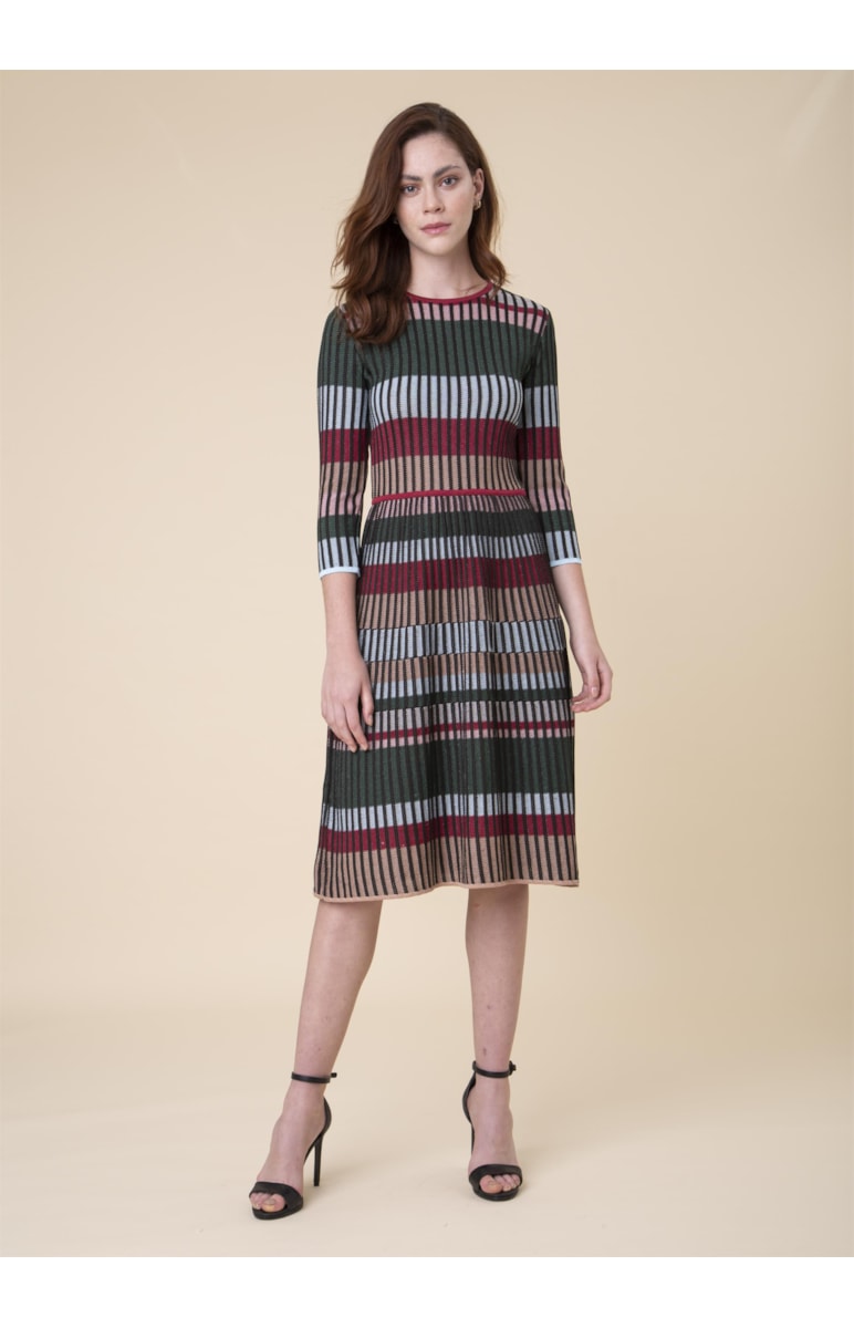Vestido Longo Faixas Vinho