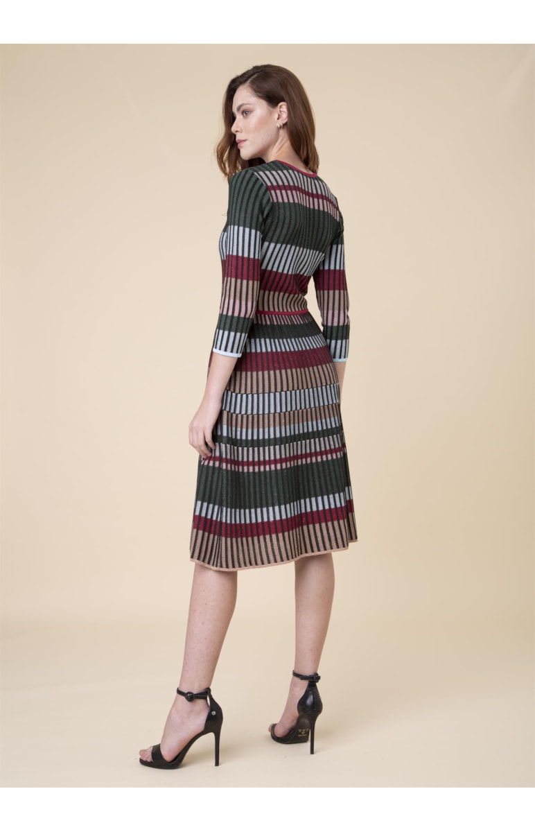 Vestido Longo Faixas Vinho
