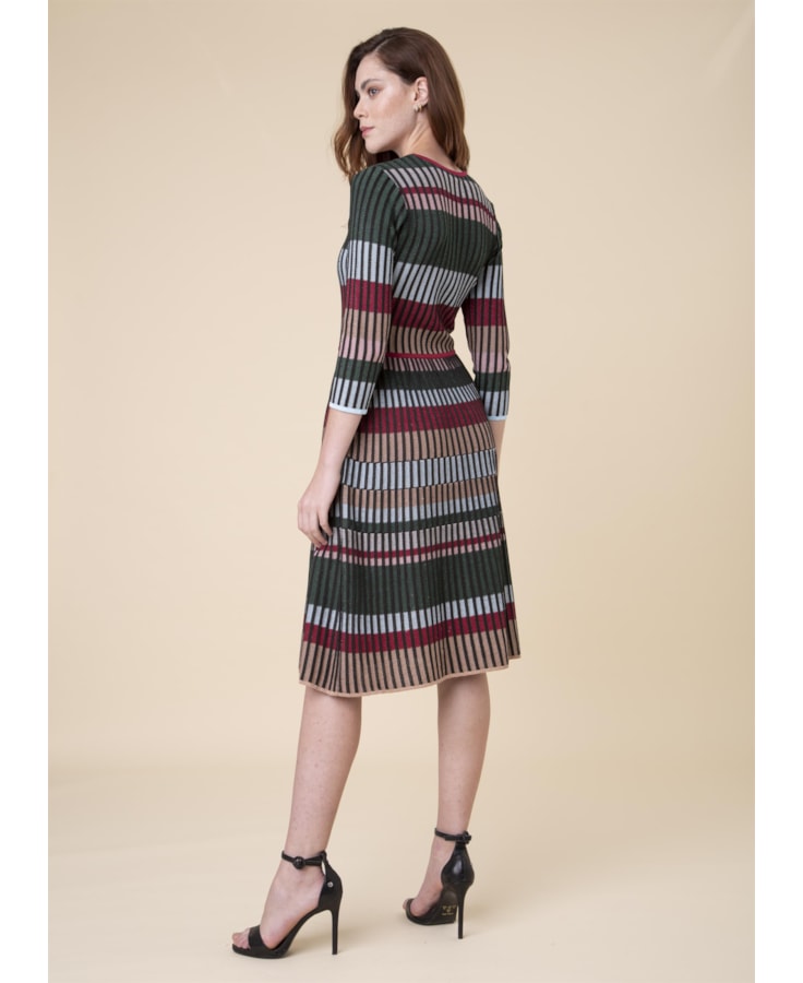 Vestido Longo Faixas Vinho