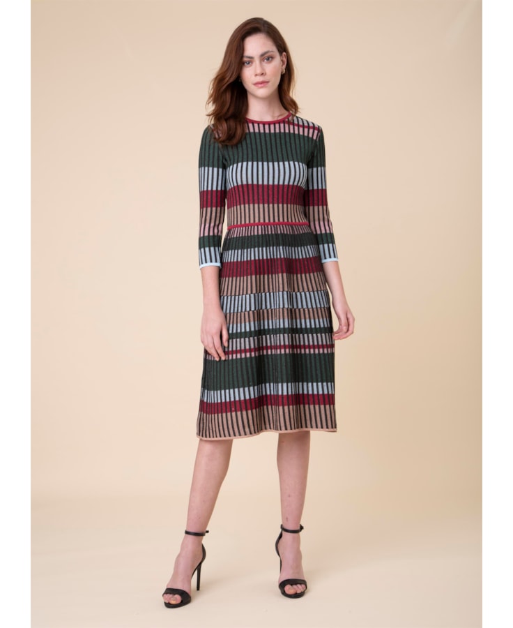 Vestido Longo Faixas Vinho