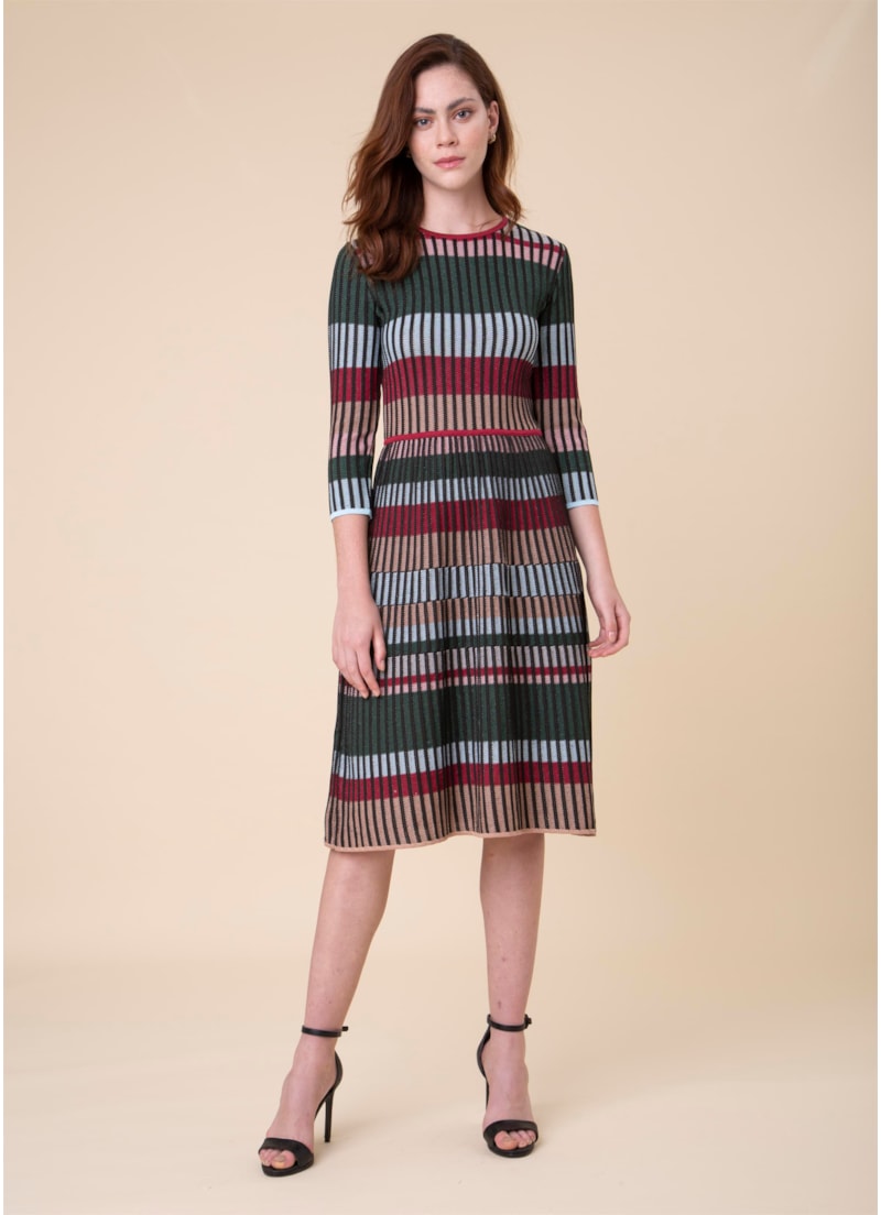 Vestido Longo Faixas Vinho