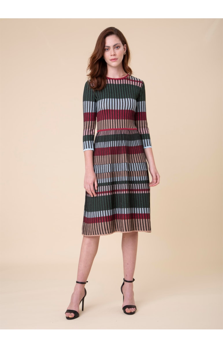 Vestido Longo Faixas Vinho