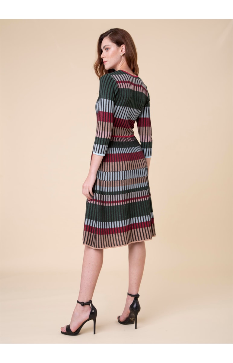 Vestido Longo Faixas Vinho