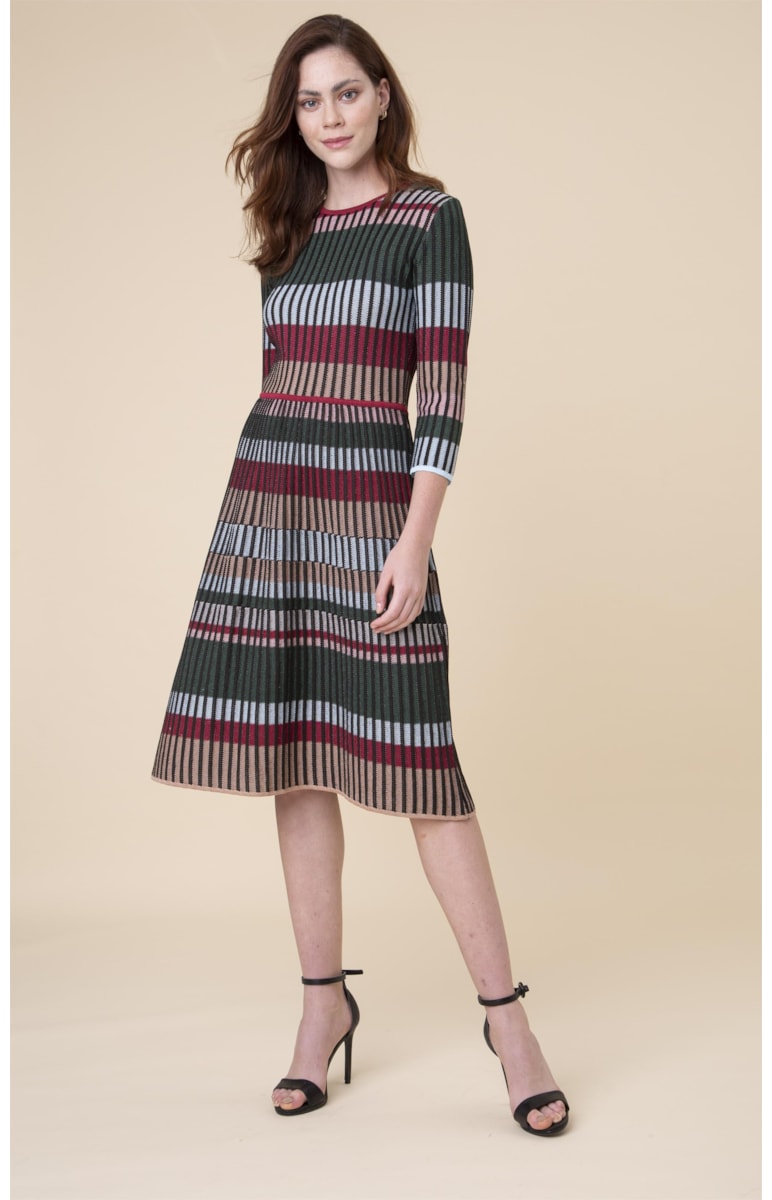 Vestido Longo Faixas Vinho