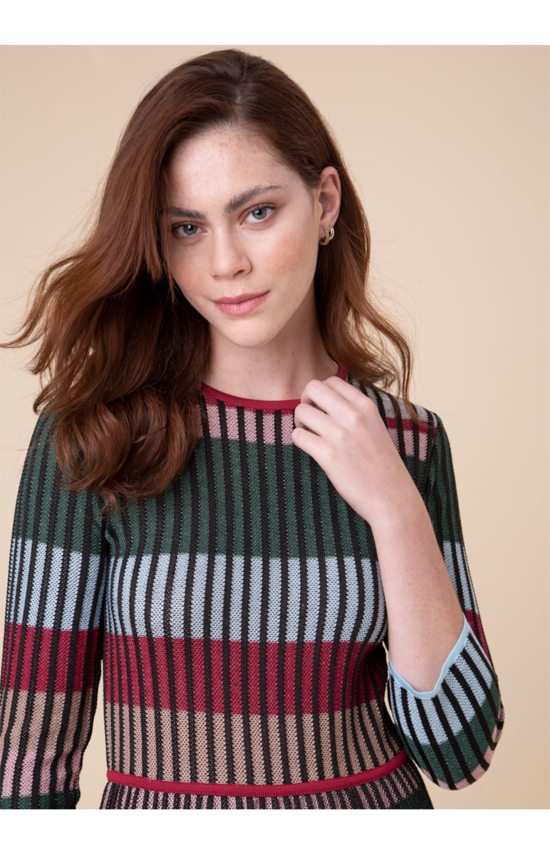 Vestido Longo Faixas Vinho
