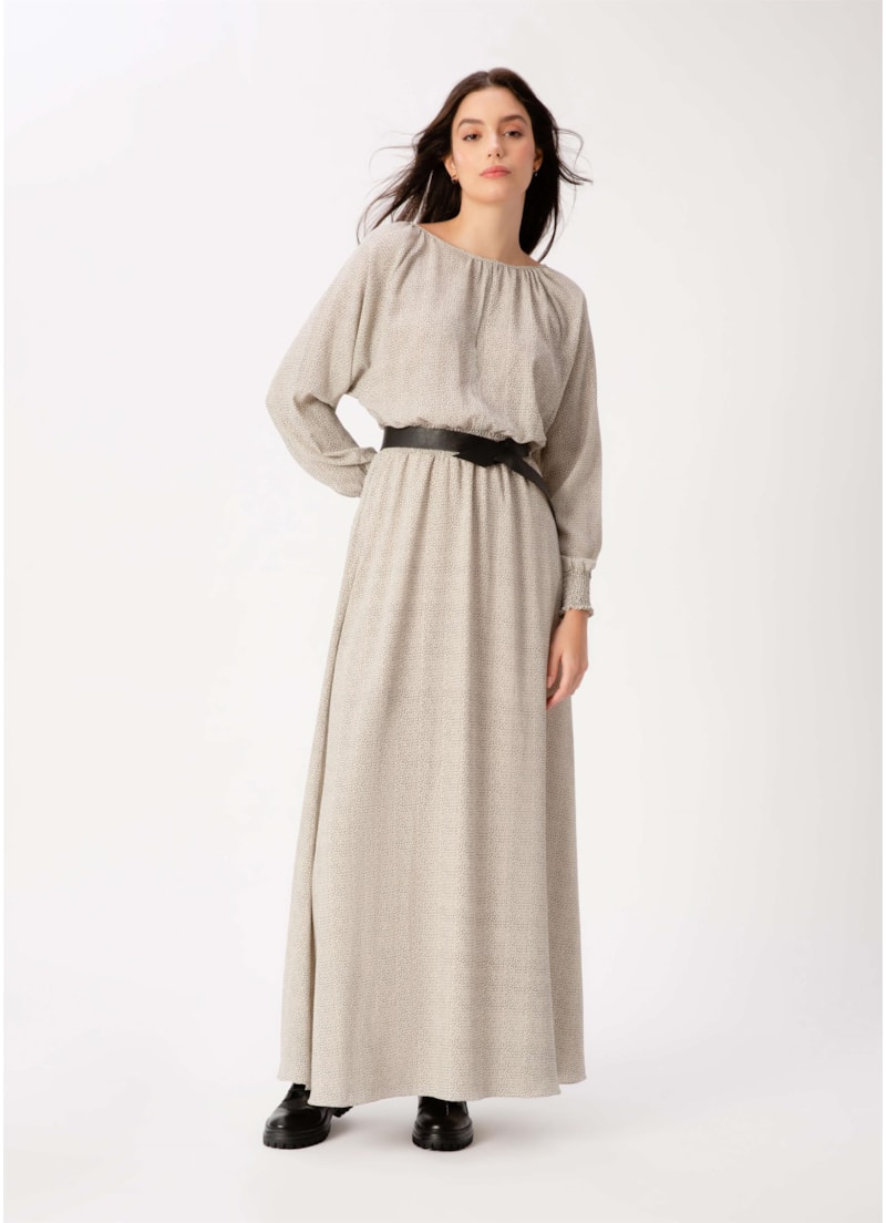 Vestido Longo Poá Estampado