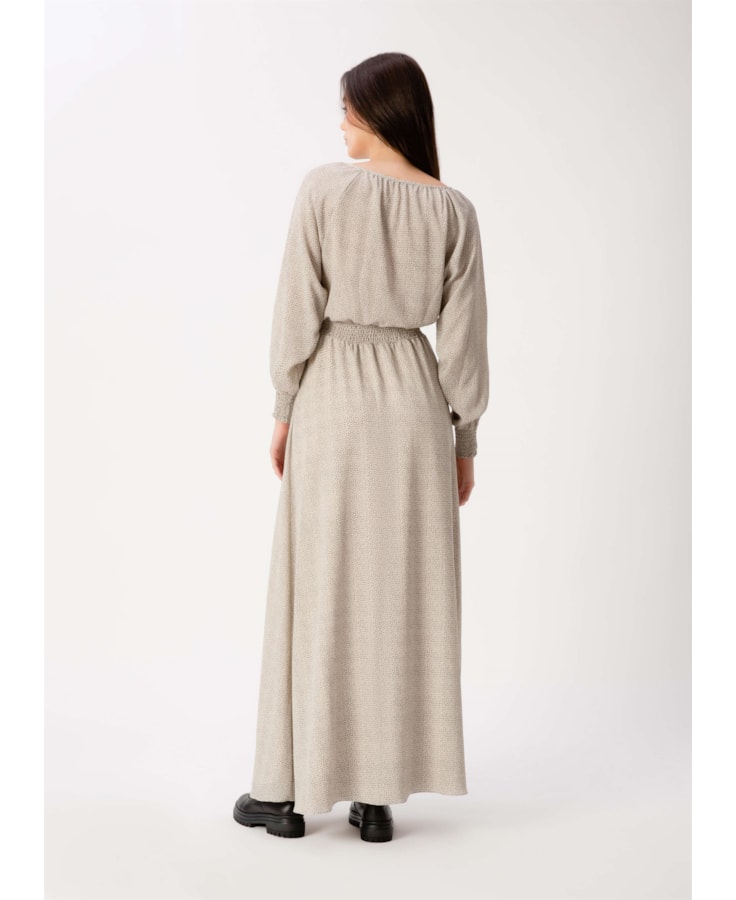 Vestido Longo Poá Estampado