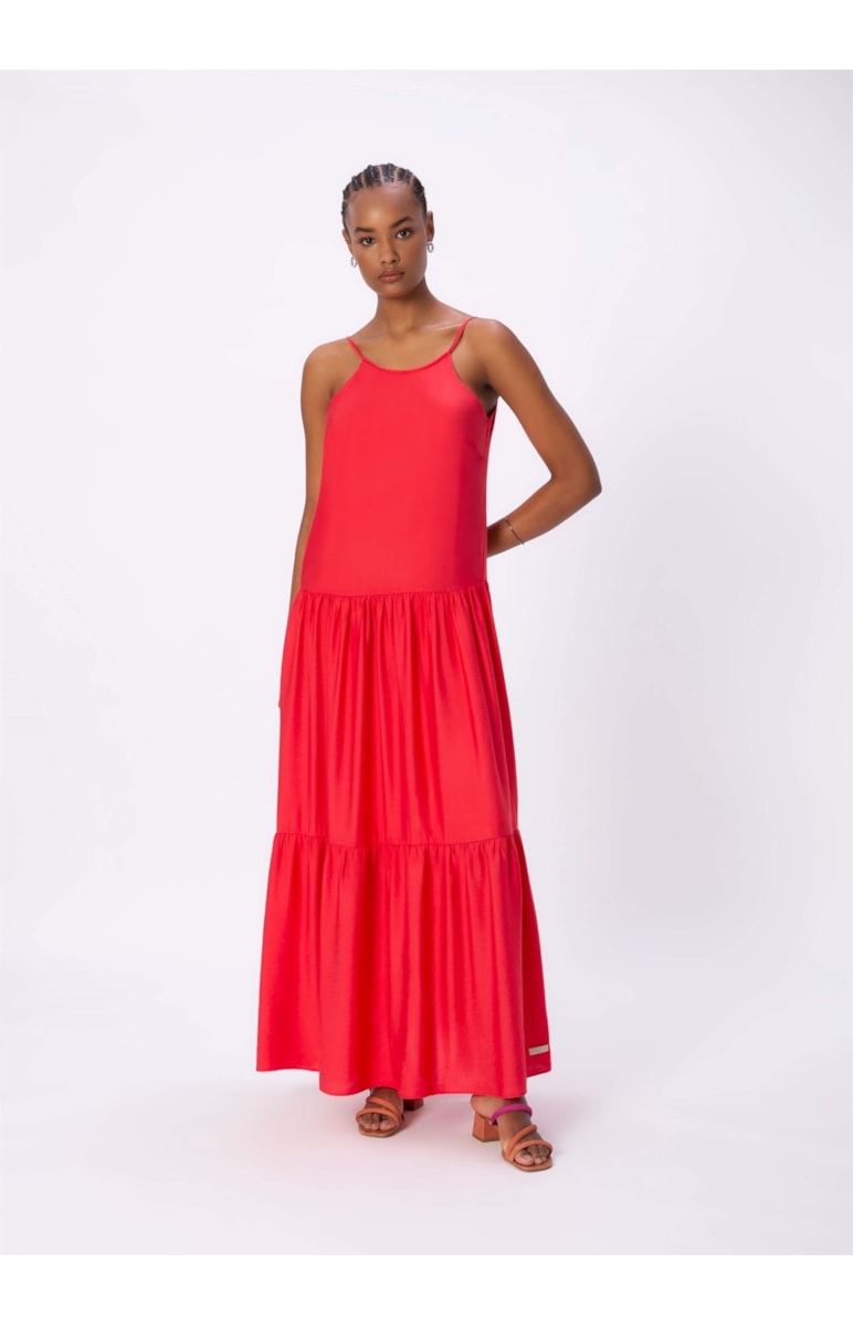 Vestido Longo Visco Soft Vermelho