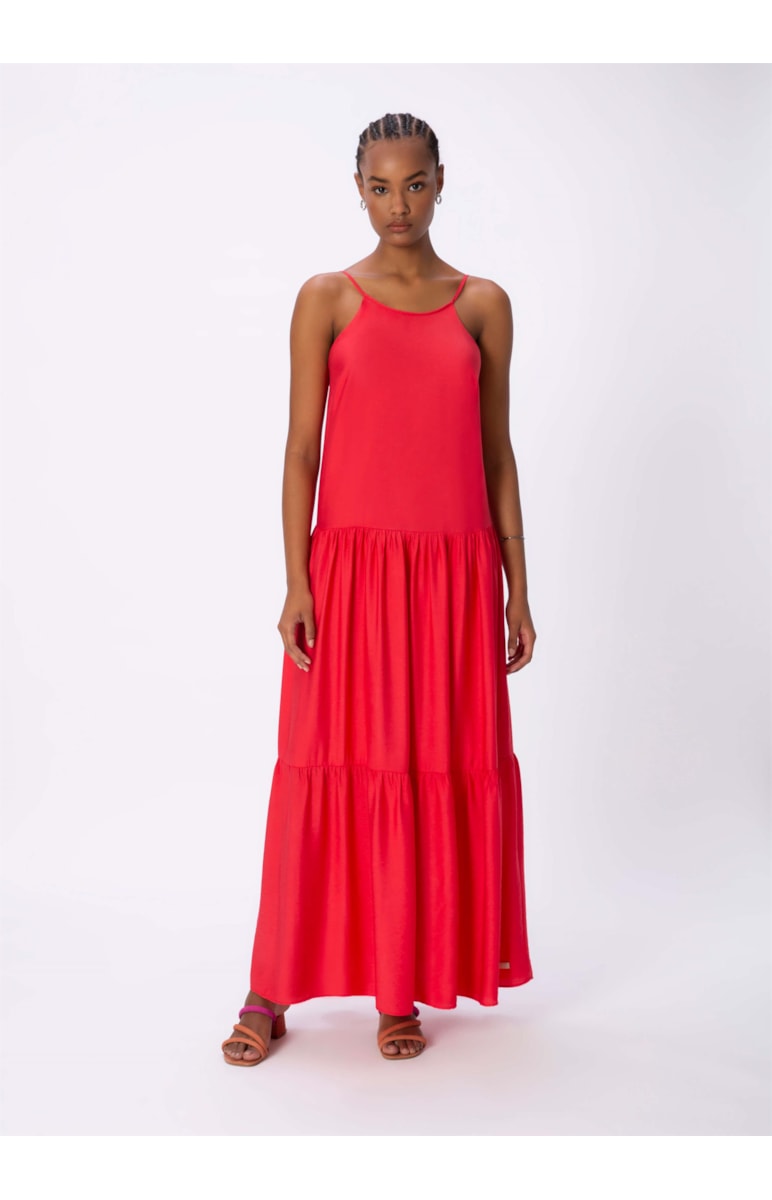 Vestido Longo Visco Soft Vermelho