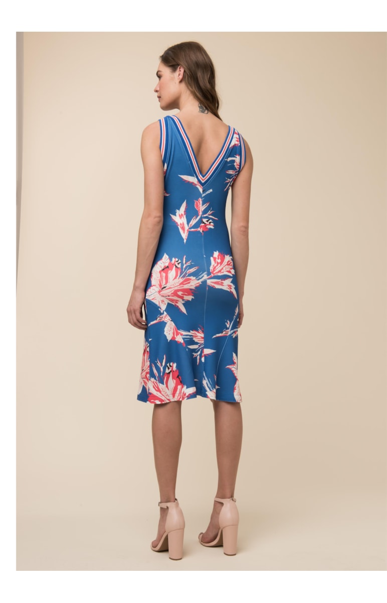 Vestido Malha Flores Dots Estampado