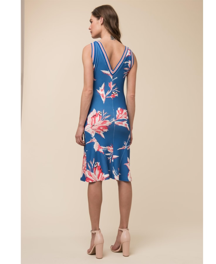 Vestido Malha Flores Dots Estampado