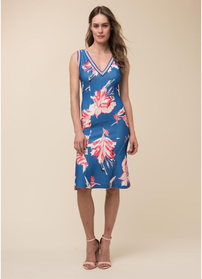 Vestido Malha Flores Dots Estampado