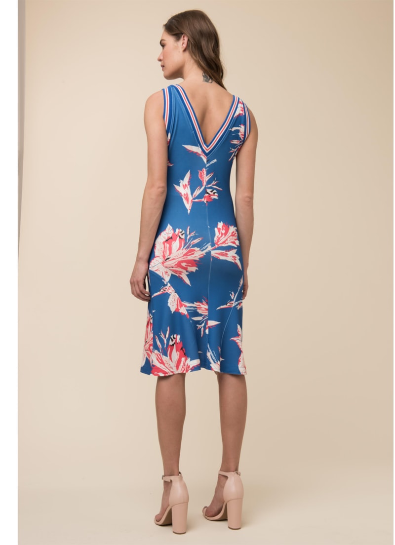Vestido Malha Flores Dots Estampado