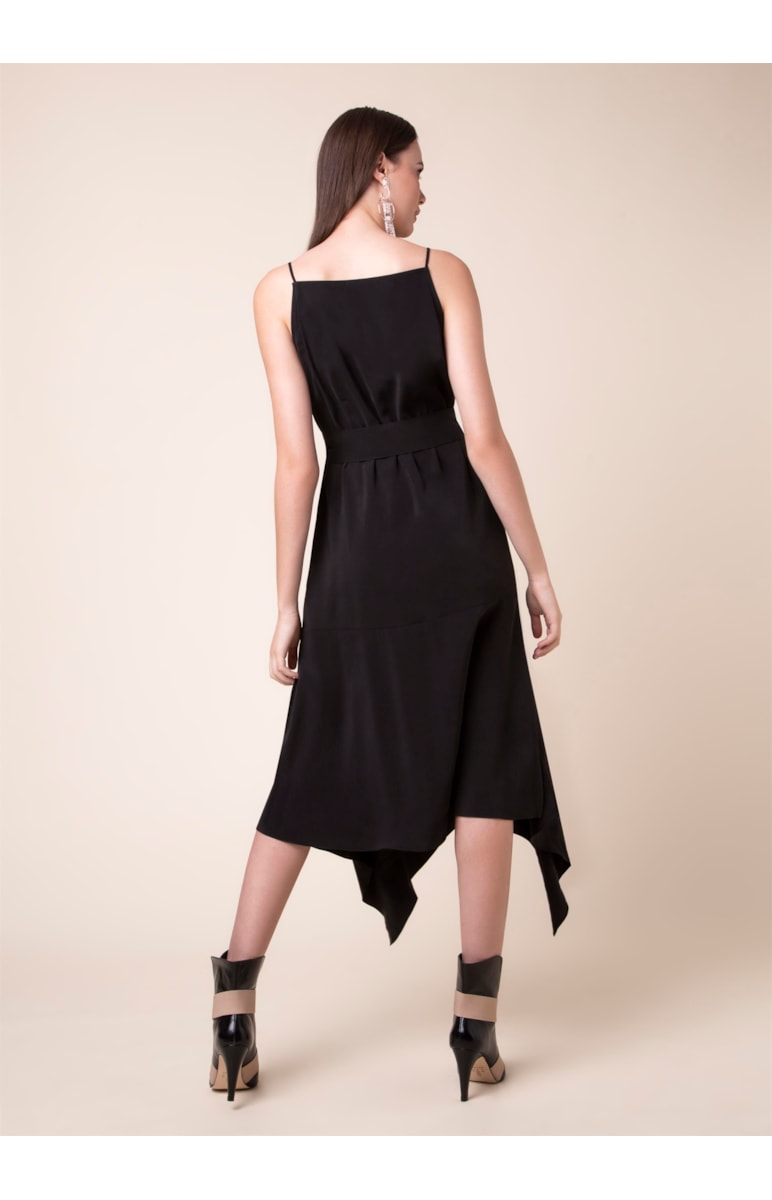 Vestido Malha Pontas Preto