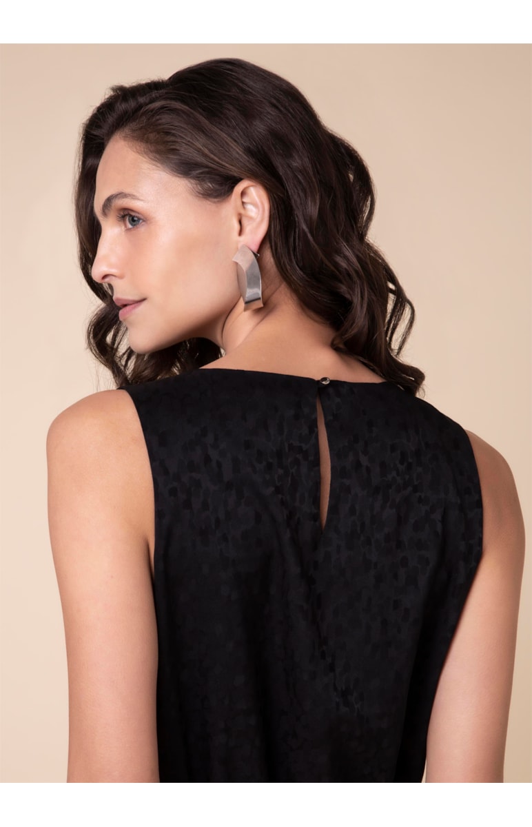 Vestido Midi Acinturado Preto
