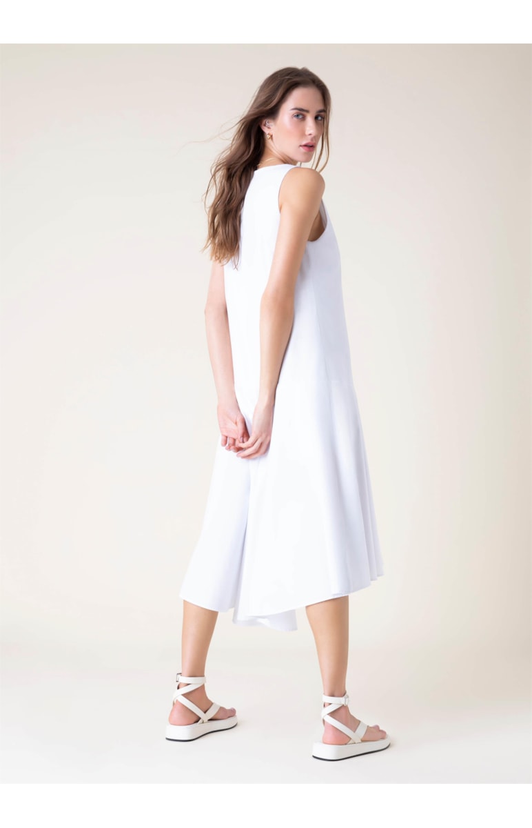 Vestido Midi Blatt Off White