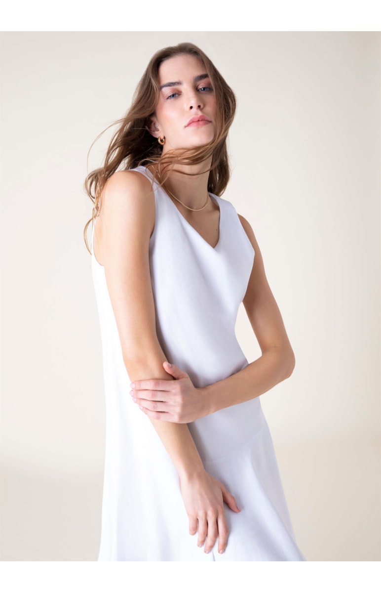 Vestido Midi Blatt Off White