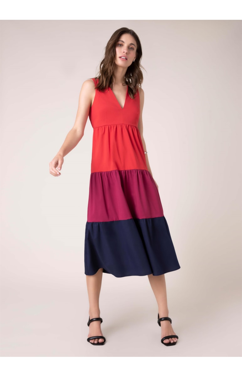 Vestido Midi Colors Vermelho