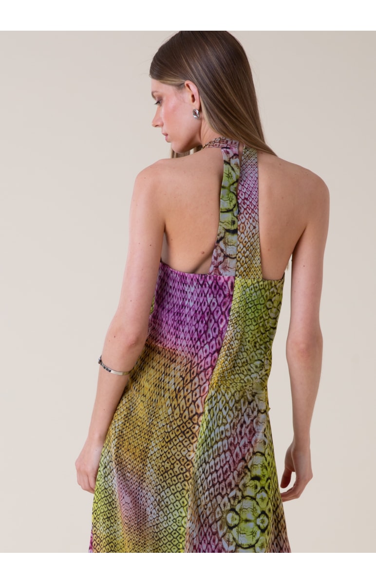 Vestido Midi Estampa Snake Estampado