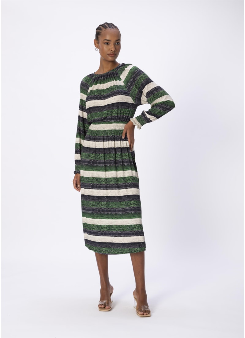 Vestido Midi Estampa Snake Padrao 1