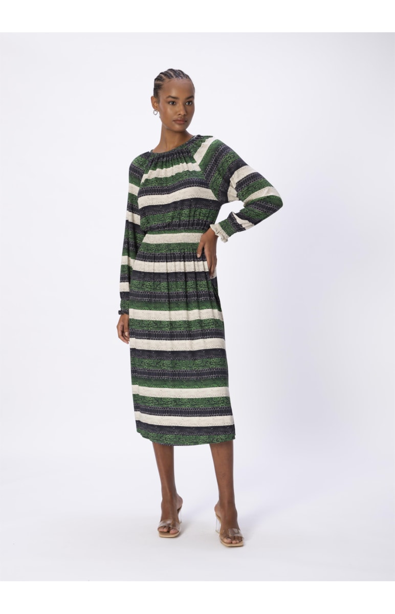 Vestido Midi Estampa Snake Padrao 1