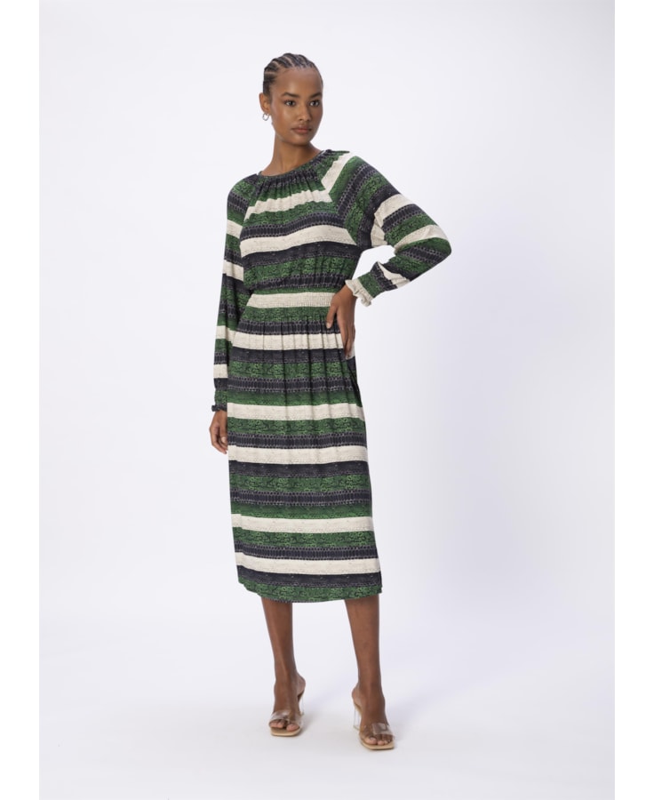 Vestido Midi Estampa Snake Padrao 1