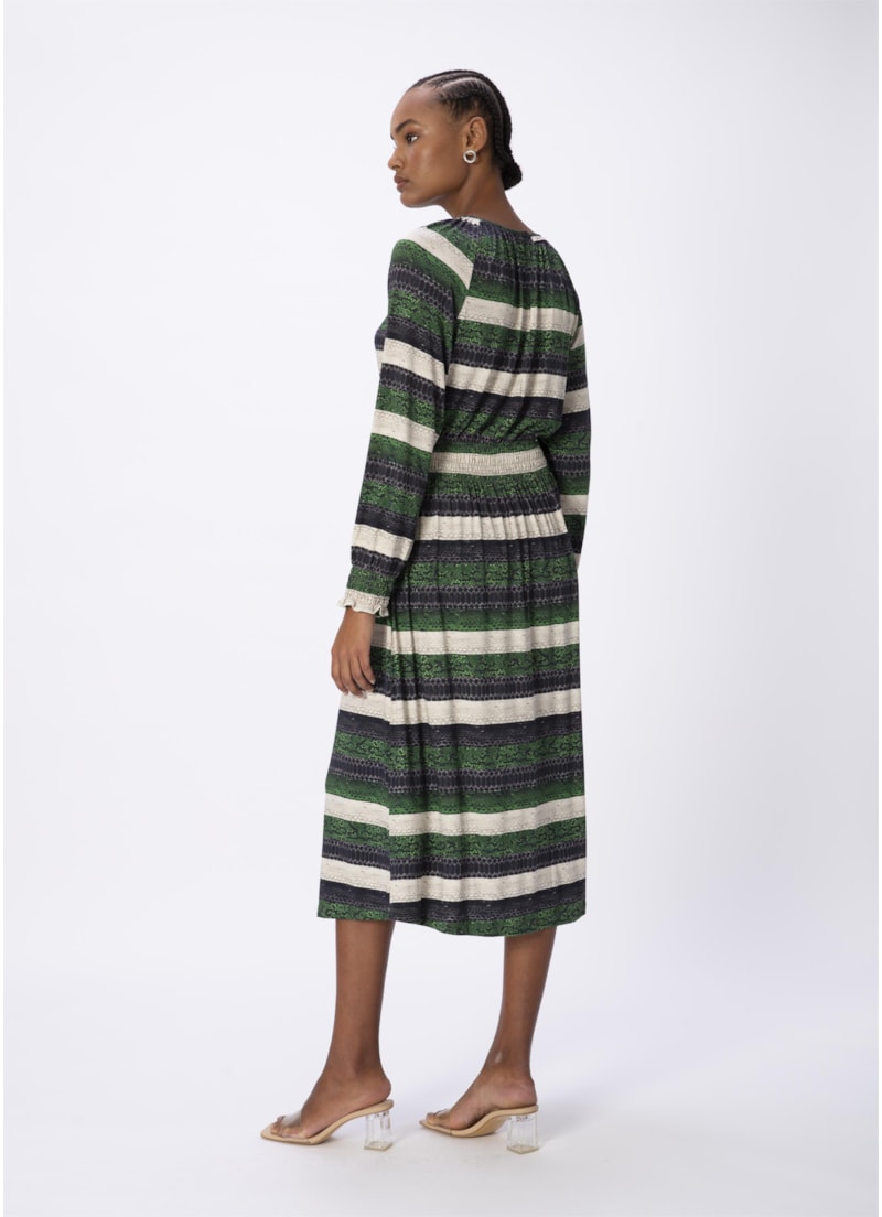 Vestido Midi Estampa Snake Padrao 1