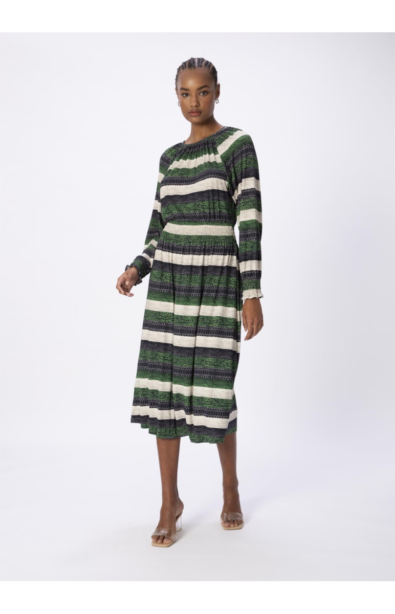 Vestido Midi Estampa Snake Padrao 1