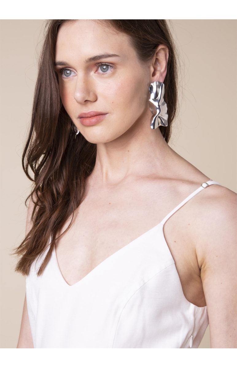 Vestido Midi Fendas Off White
