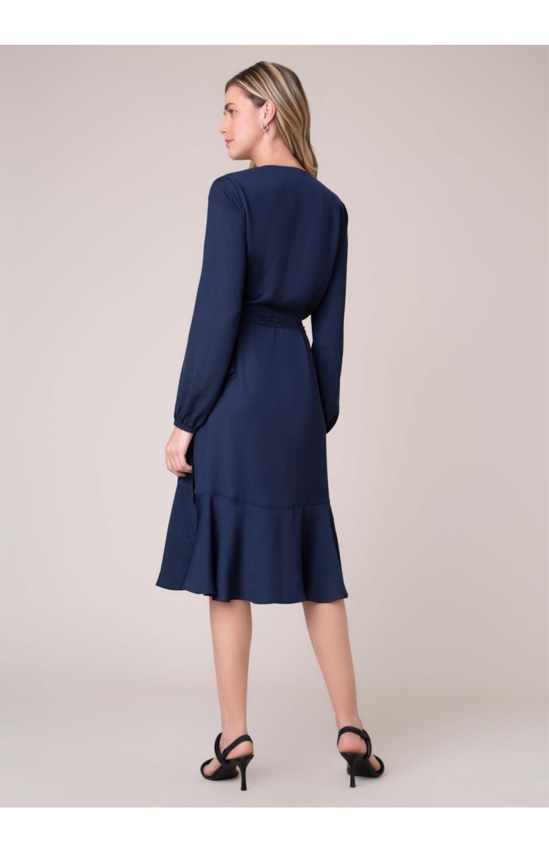 Vestido Midi Jacquard Marinho
