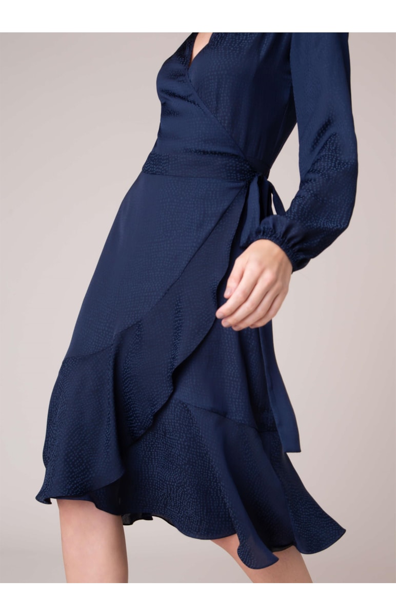 Vestido Midi Jacquard Marinho