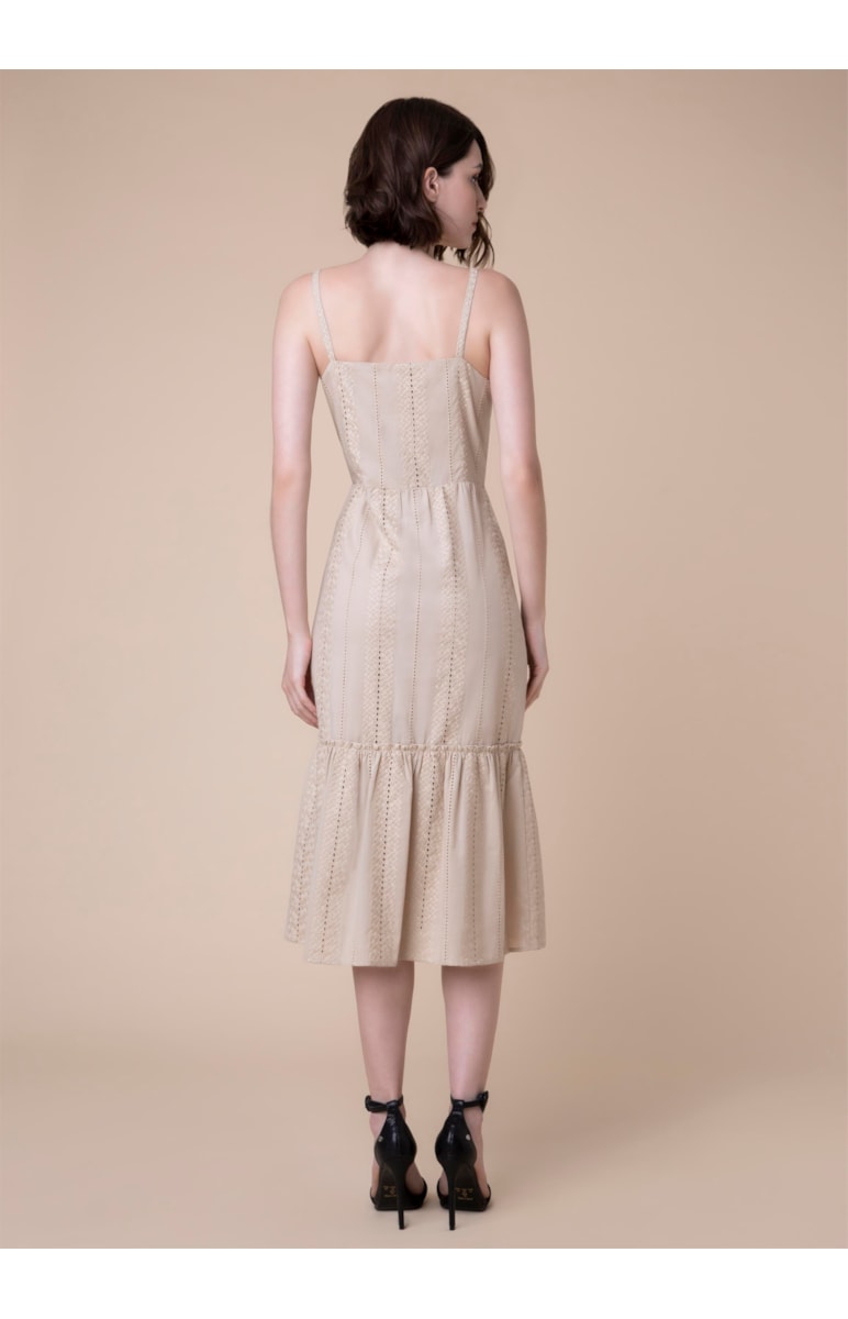 Vestido Midi Laise Bege