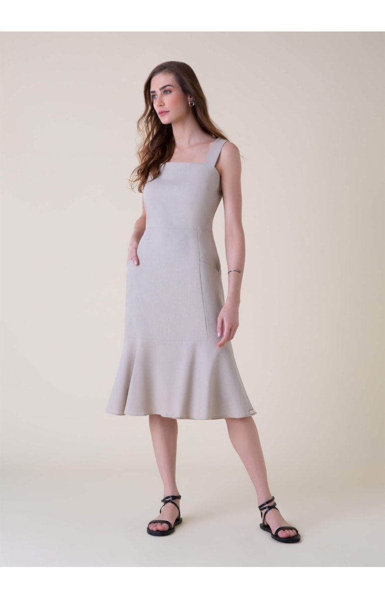 Vestido Midi Linho Fresh Natural
