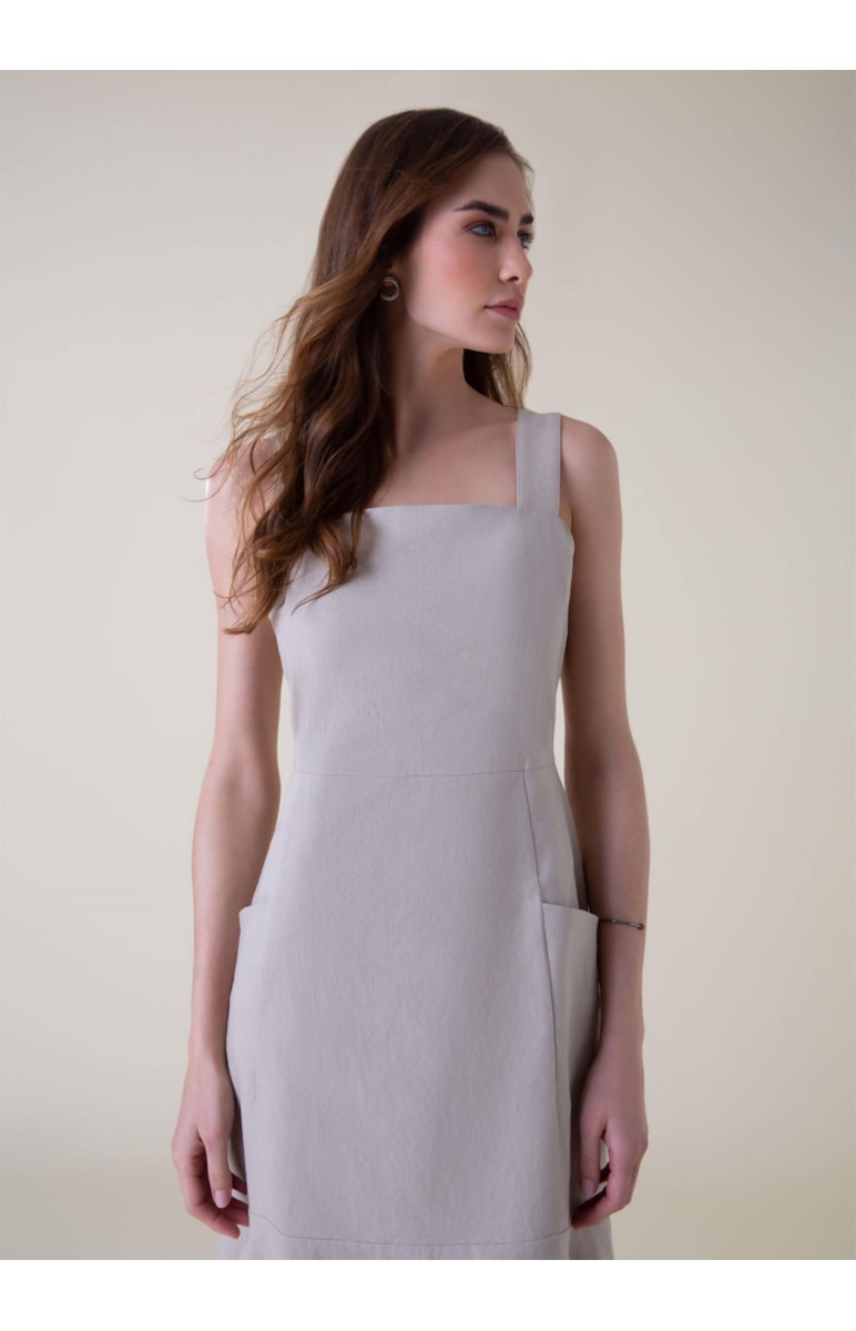 Vestido Midi Linho Fresh Natural