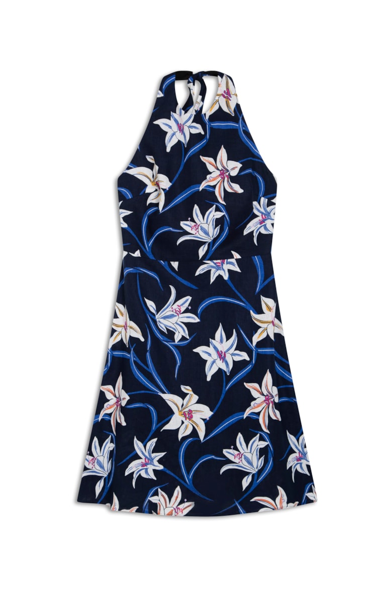 Vestido Midi Lírios Estampado