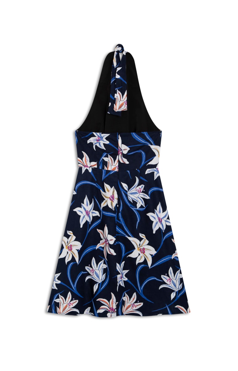 Vestido Midi Lírios Estampado