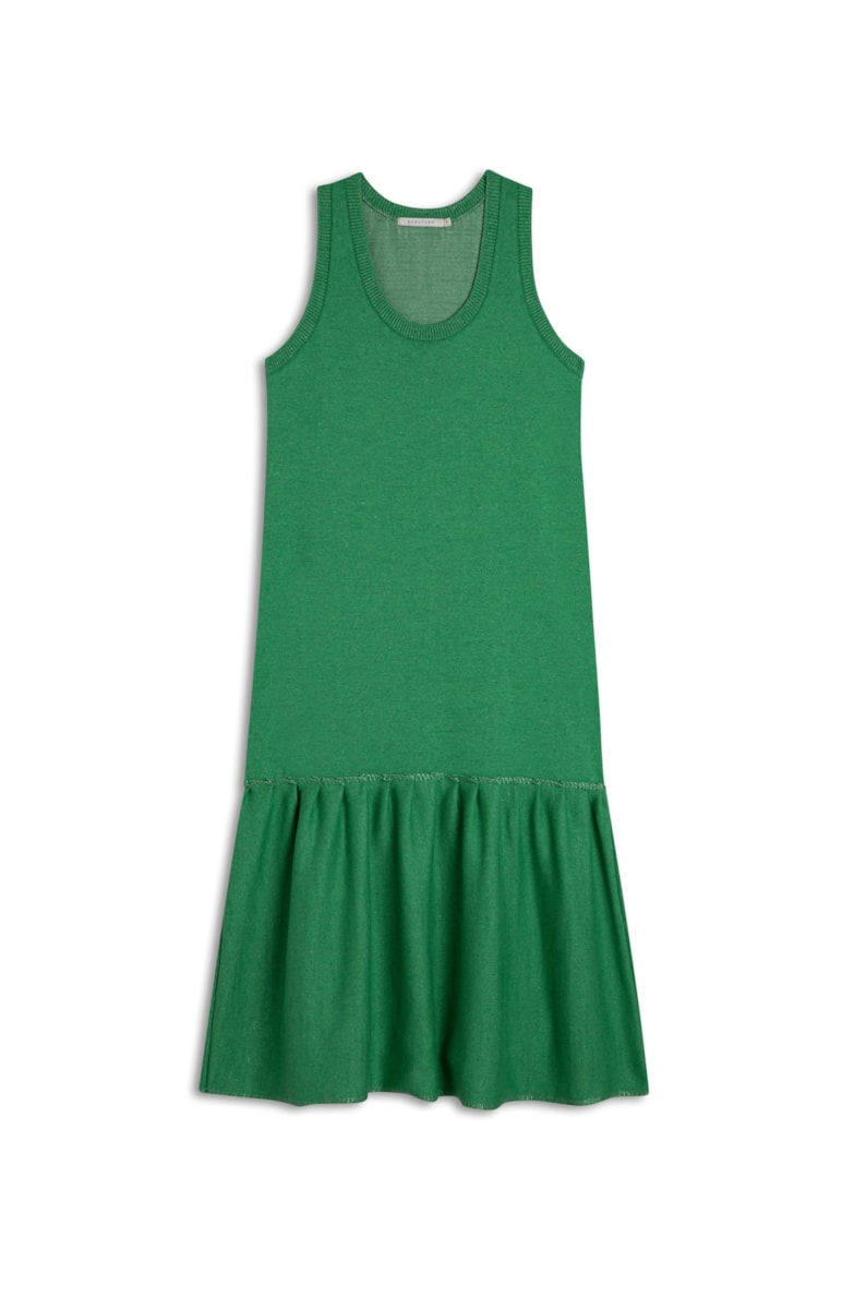 Vestido Midi Pala Verde Bandeira
