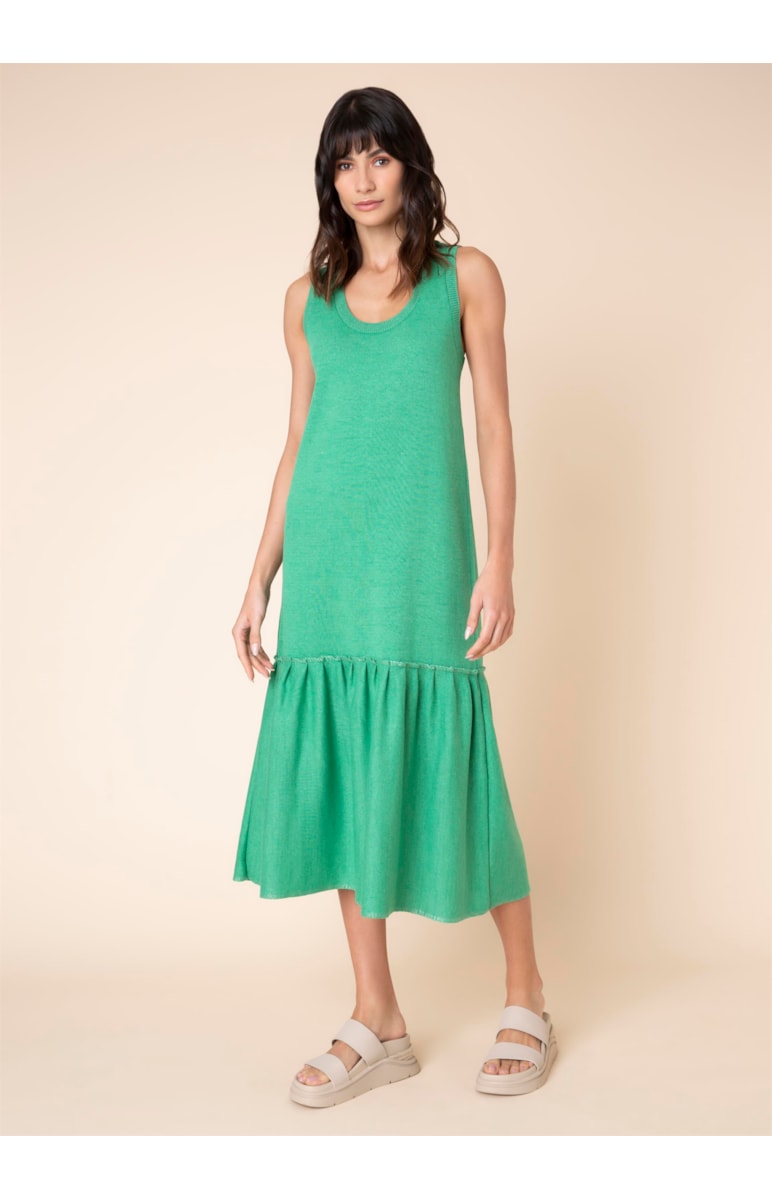 Vestido Midi Pala Verde Bandeira