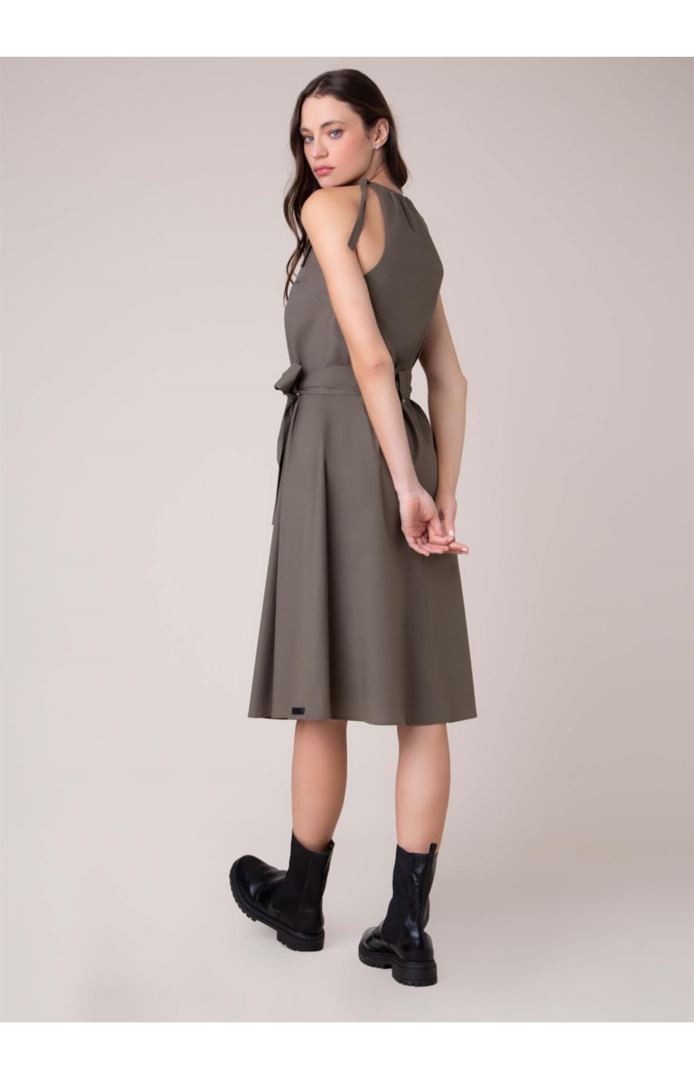 Vestido Midi Paper Tabaco
