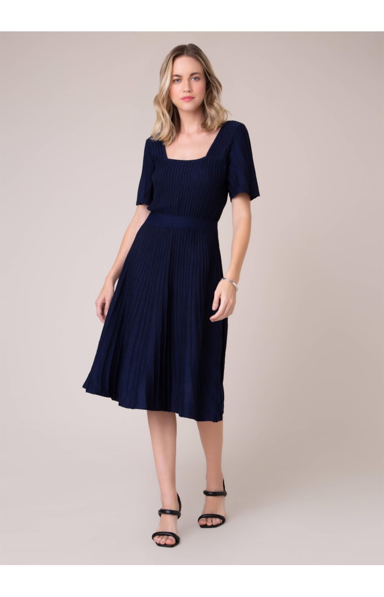 Vestido Midi Tricot Marinho