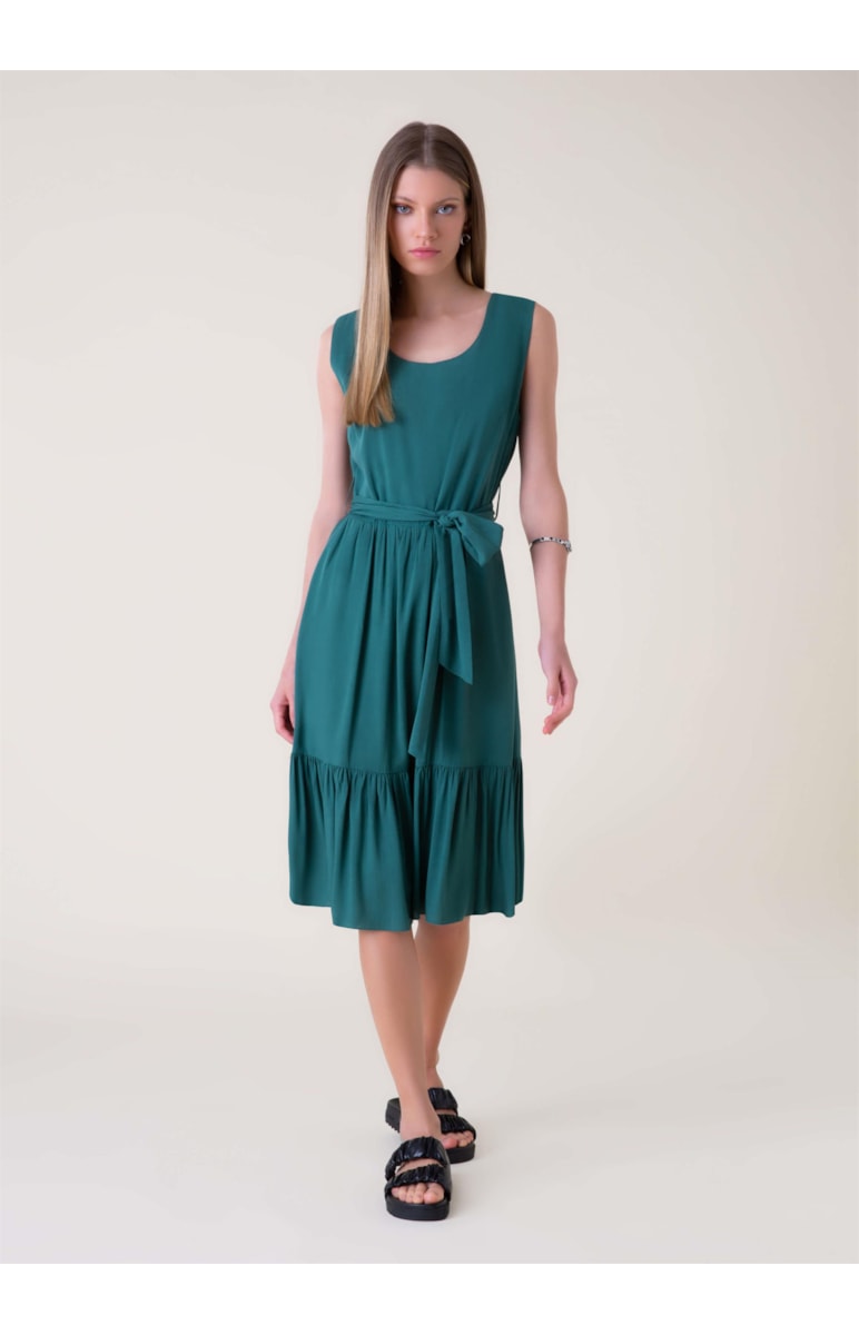 Vestido Midi Visco Nature Verde Bandeira